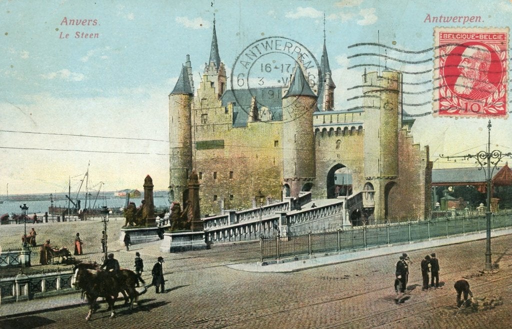postkaart - Het Steen, Antwerpen 1912, Verzamelen, Verzenden, Antwerpen