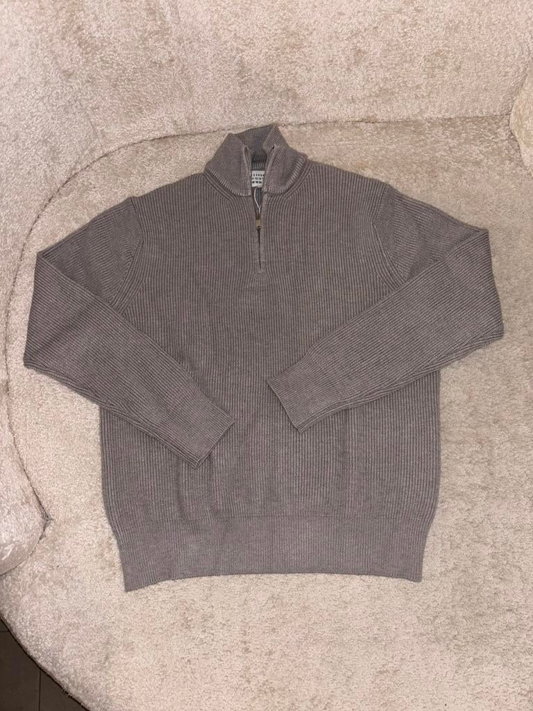 Maison Margiela Trui Half-Zip, Ophalen, Nieuw, Maat 52/54 (L), Grijs