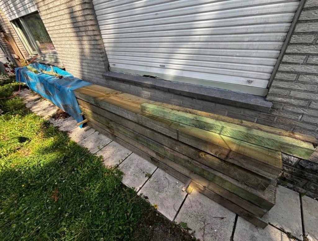 5 poutres en bois robustes à vendre, Enlèvement, Comme neuf, 250 cm ou plus, Poutres