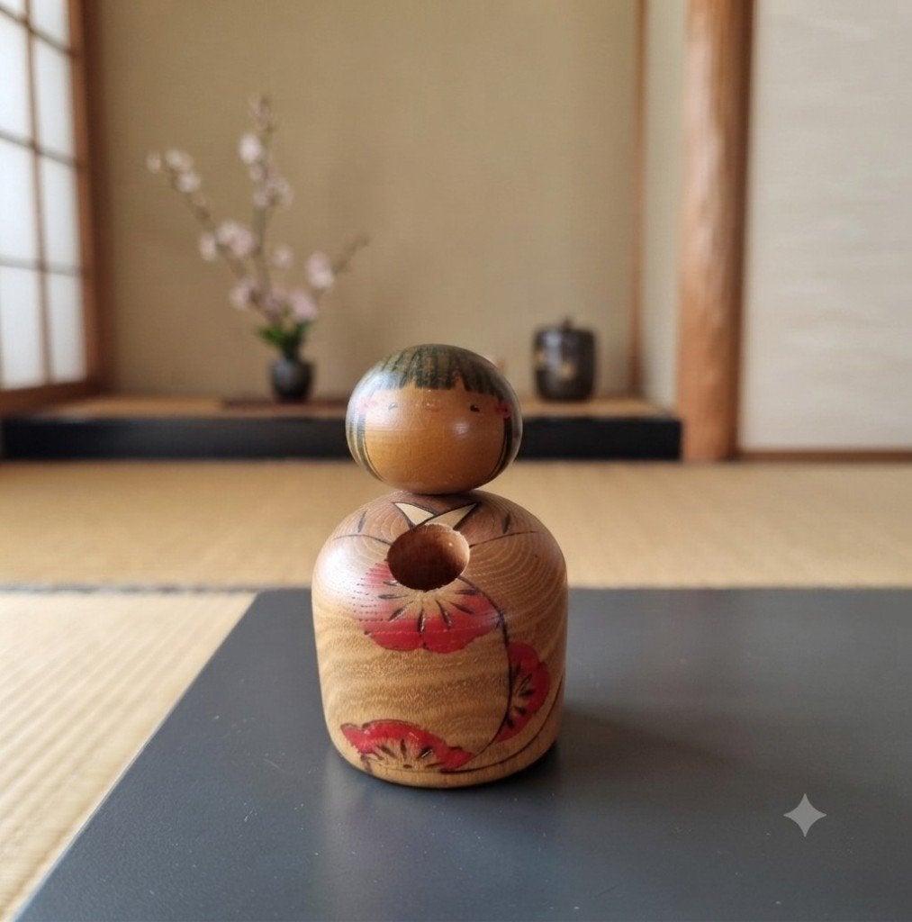 Magnifique cure-dent kokeshi de Usaburo, Antiquités & Art, Art | Art non-occidental, 11 cm, Fait main, Japon, Bois
