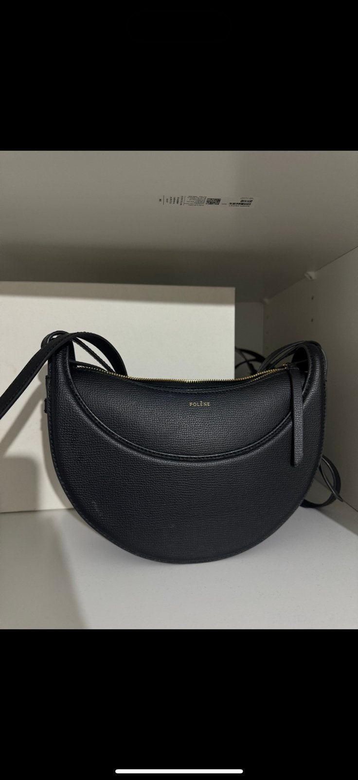Sac polène numero 10 authentique noir cuir, Enlèvement ou Envoi, Comme neuf, Noir, Cuir