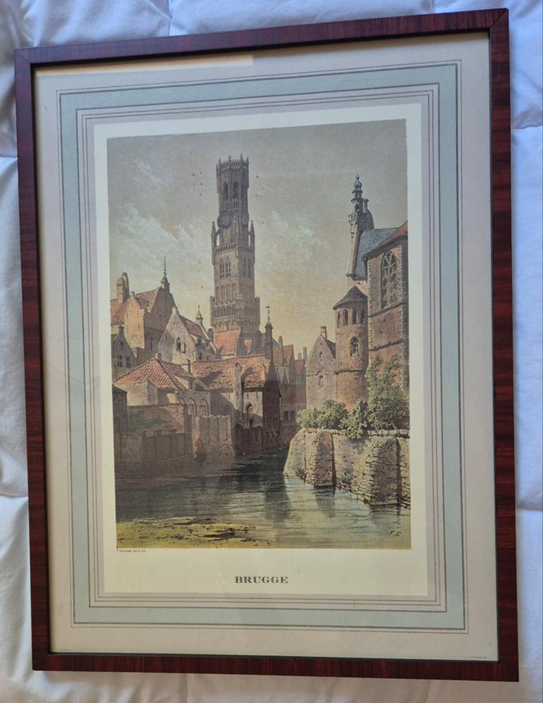 Lithographie ancienne de Bruges, Enlèvement, Gravure