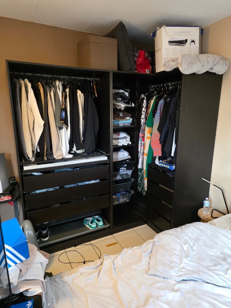 Dressing brun foncé, Maison & Meubles, 200 cm ou plus, Utilisé, Ikea, Avec tiroir(s)