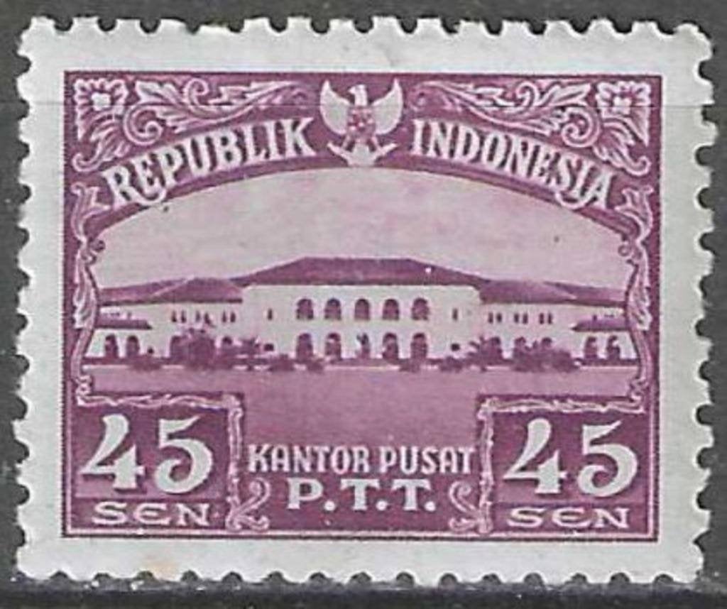 Indonesie 1953 - Yvert 56 - Centrale post in Bandoeng  (PF), Verzenden, Postfris