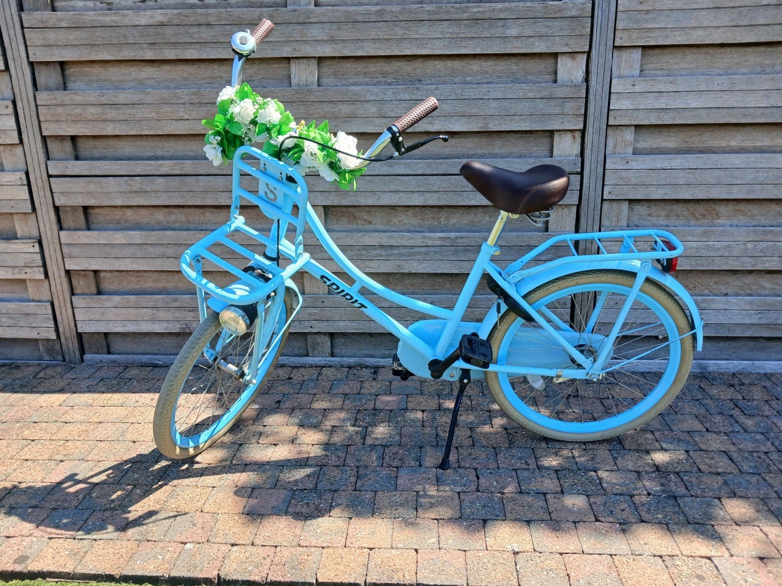 Leuke lichtblauwe kinderfiets 22 inch, Fietsen en Brommers, Ophalen, Terugtraprem, 22 inch