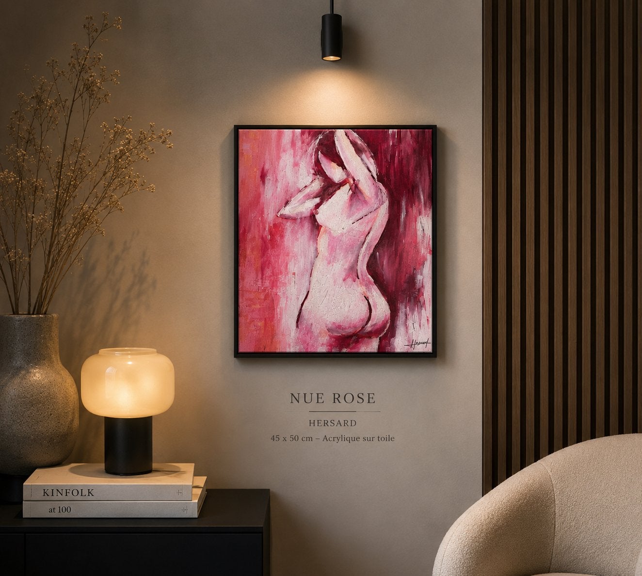 Nue rose oeuvre originale, Enlèvement ou Envoi