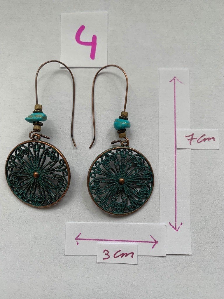 Boucles d'oreilles neuves – Style Boho / Ibiza, Envoi, Neuf, Noir