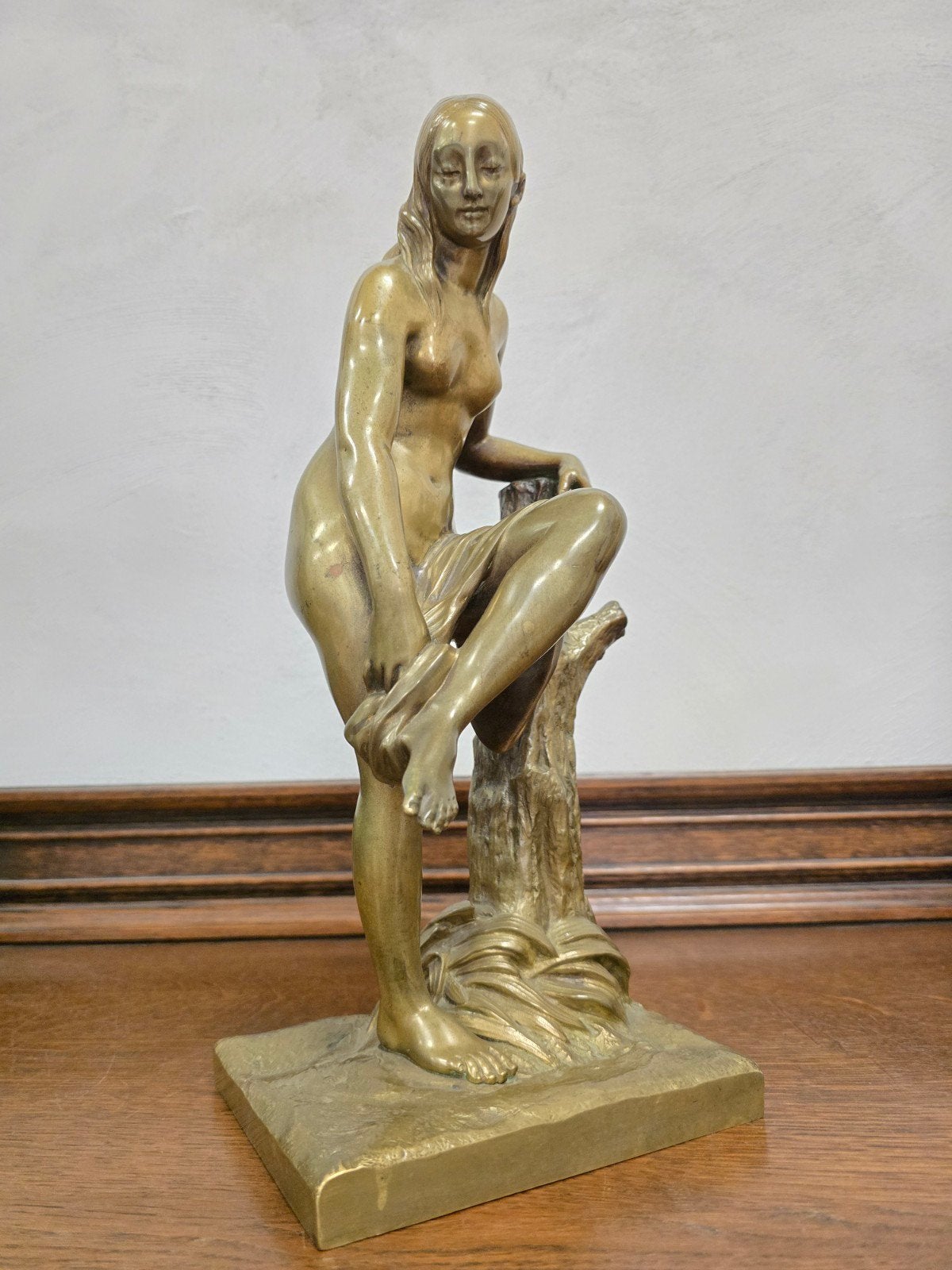 antiek bronzen beeld 19e eeuw Thèodore gechter (gesigneerd), Antiek en Kunst, Ophalen of Verzenden, Brons