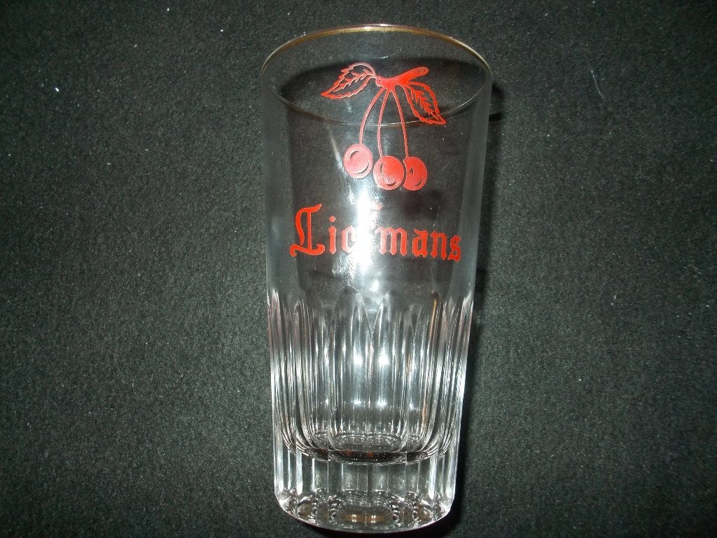 Oud glas Liefmans 25cl - KRIEK - Oudenaarde - 320gr.- 13,5cm, Ophalen, Gebruikt, Glas of Glazen, Duvel