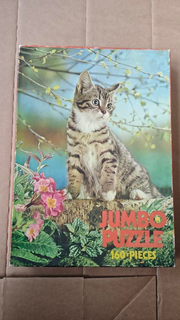 Puzzel kat 160 stukken, Hobby en Vrije tijd, Ophalen of Verzenden, Minder dan 500 stukjes, Gebruikt, Legpuzzel