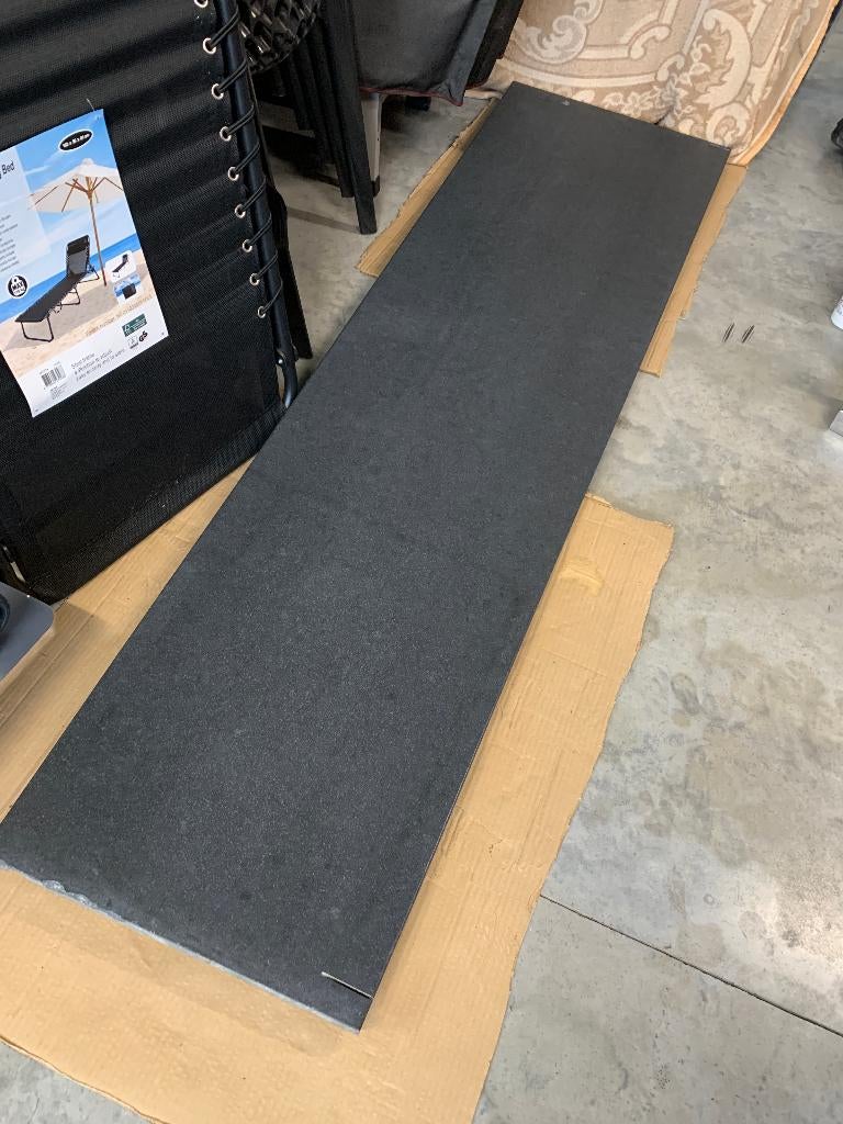 Granieten blad Zimbabwe Black 44/55,5 x 200 x 3, Huis en Inrichting, Ophalen, Nieuw