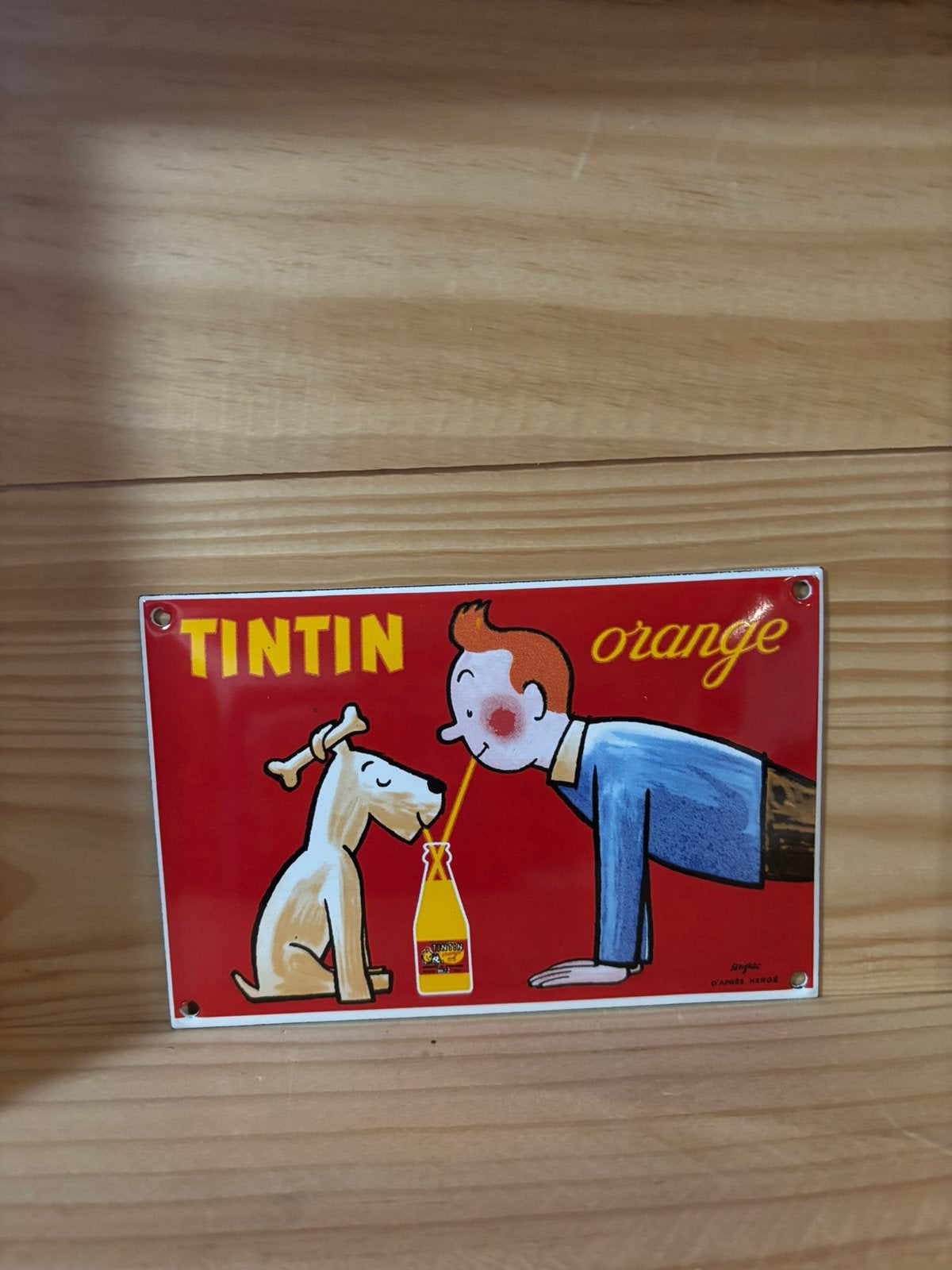 Plaque émaillée tintin, Collections, Enlèvement ou Envoi, Comme neuf