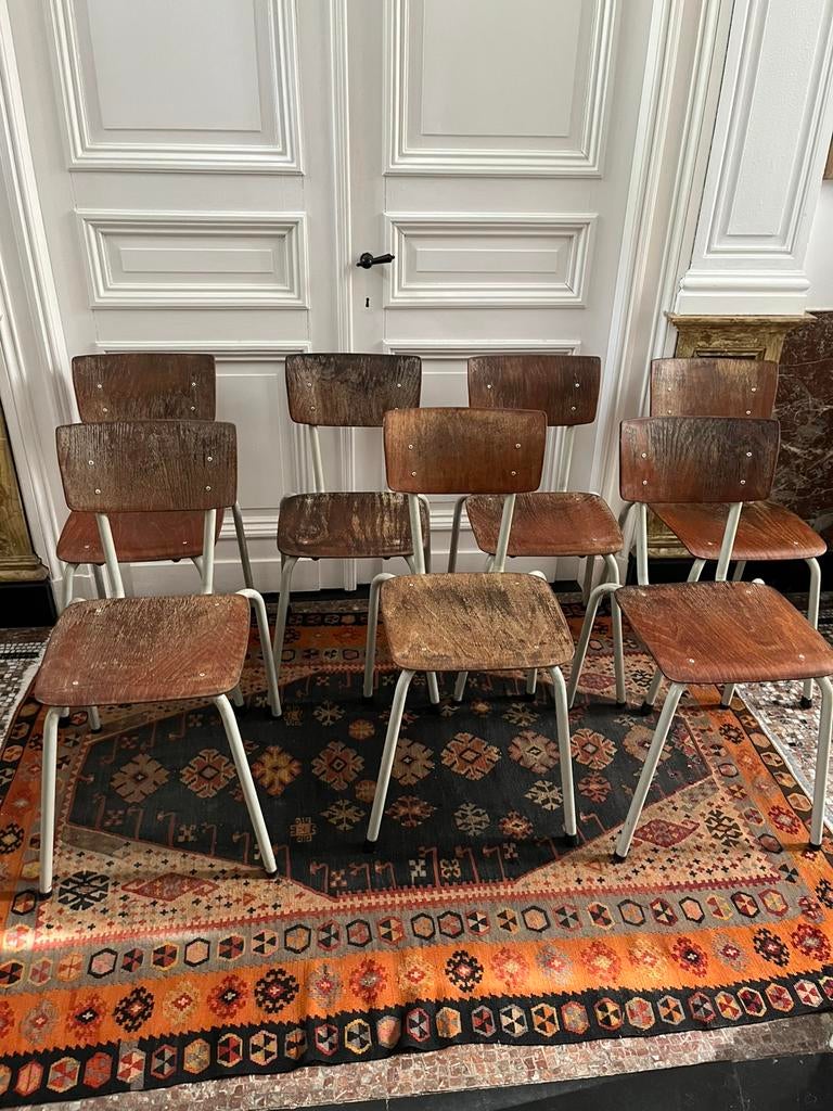 VINTAGE STOELEN SCHOOLSTOEL TUBAX PAGHOLZ 7 STUKS, Antiek en Kunst, Ophalen