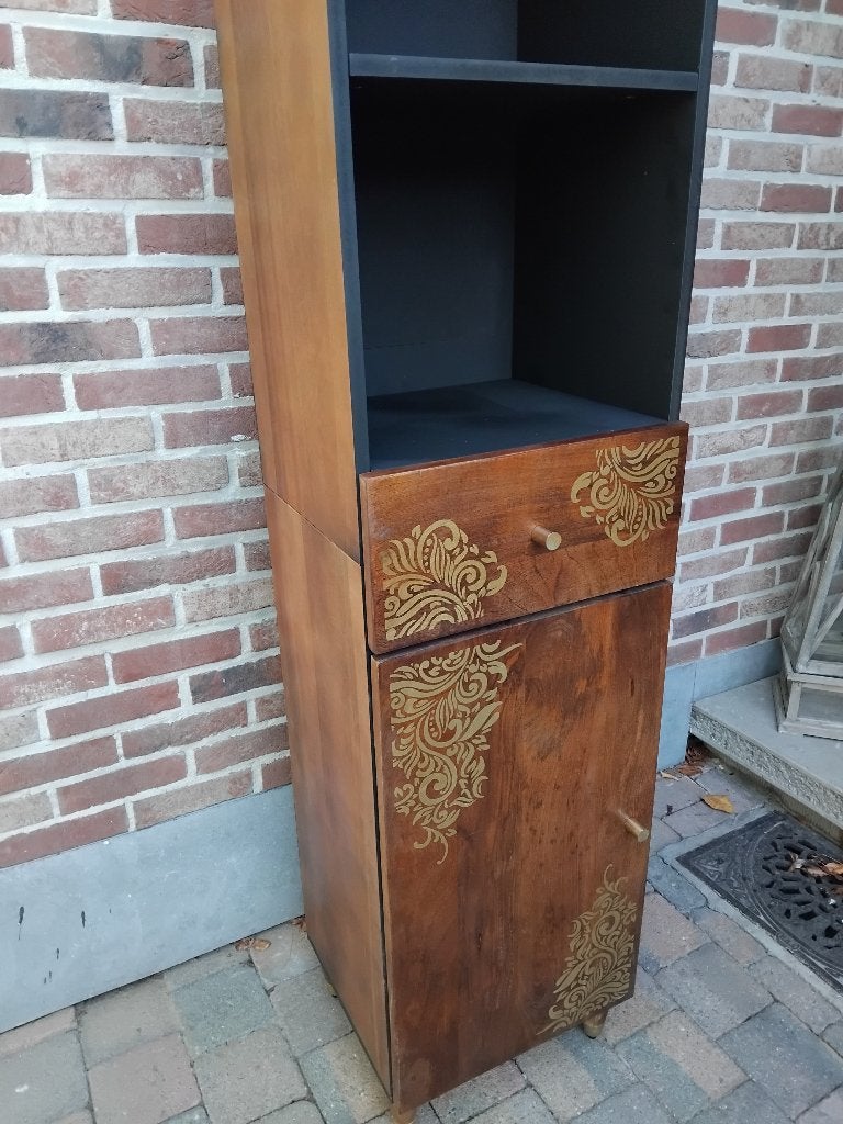 kolomkast massief Mangohout 162 cm, Huis en Inrichting, Ophalen, Zo goed als nieuw