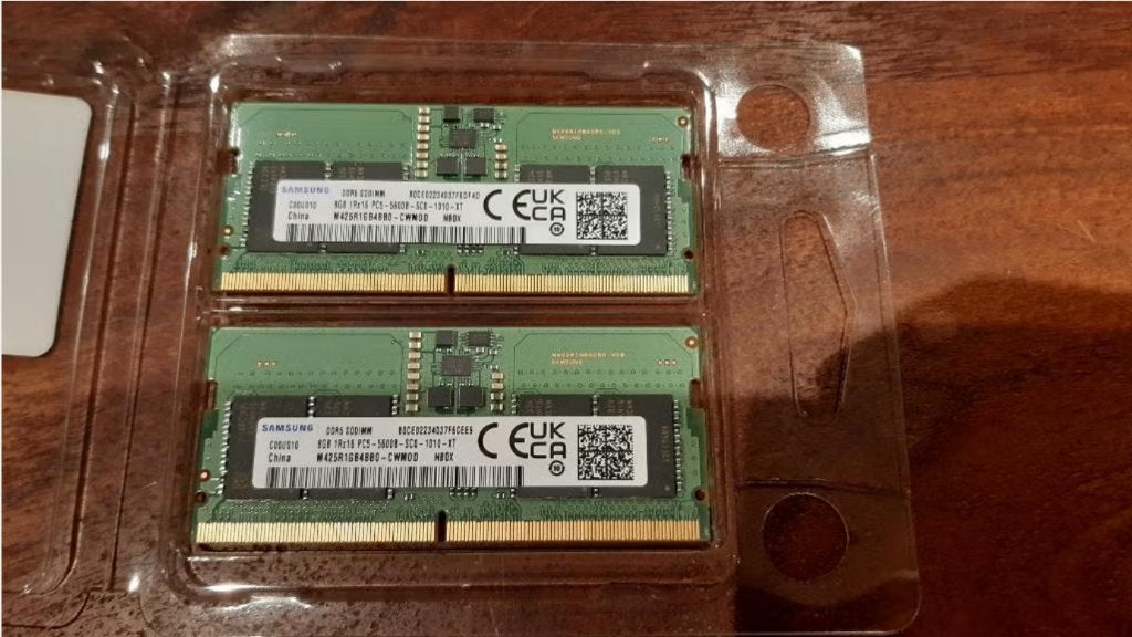 2x 8GB DDR5 SODIMM 16GB 5600 samsung, Comme neuf, Enlèvement, DDR5, Laptop