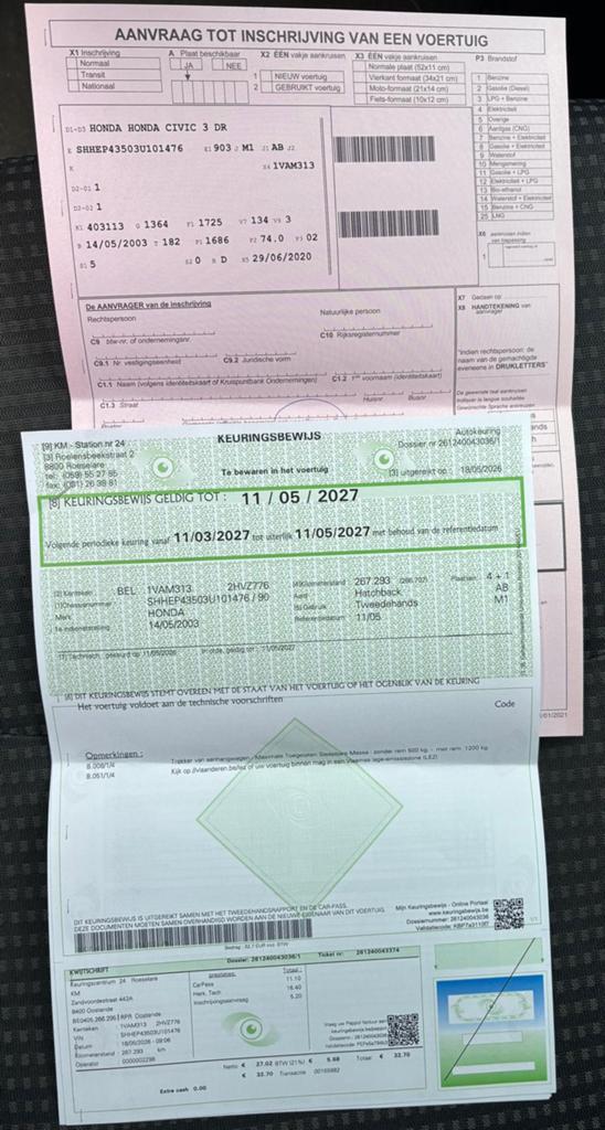 Honda Civic Met Keuring Blanco, Autos, Achat, Particulier