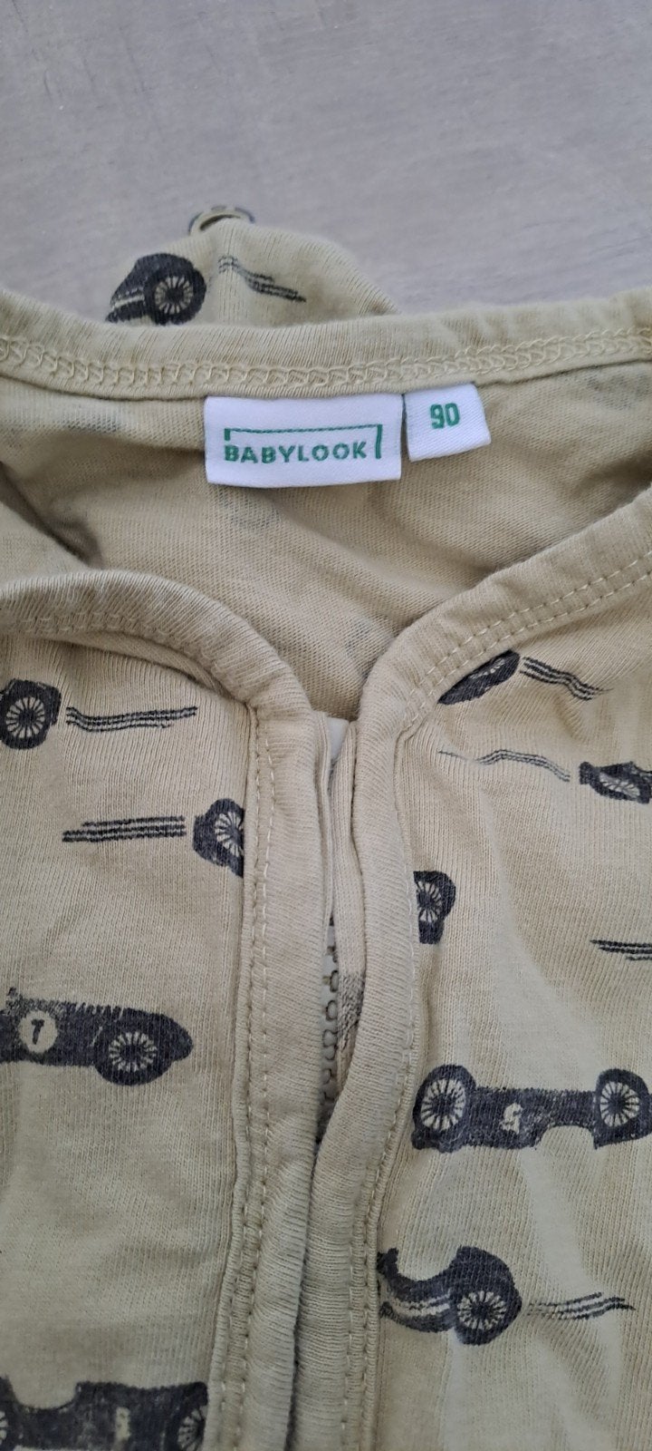 Babylook zomerslaapzak groen met zwarte autoprint 90cm, Enlèvement, Vert, Sac de couchage