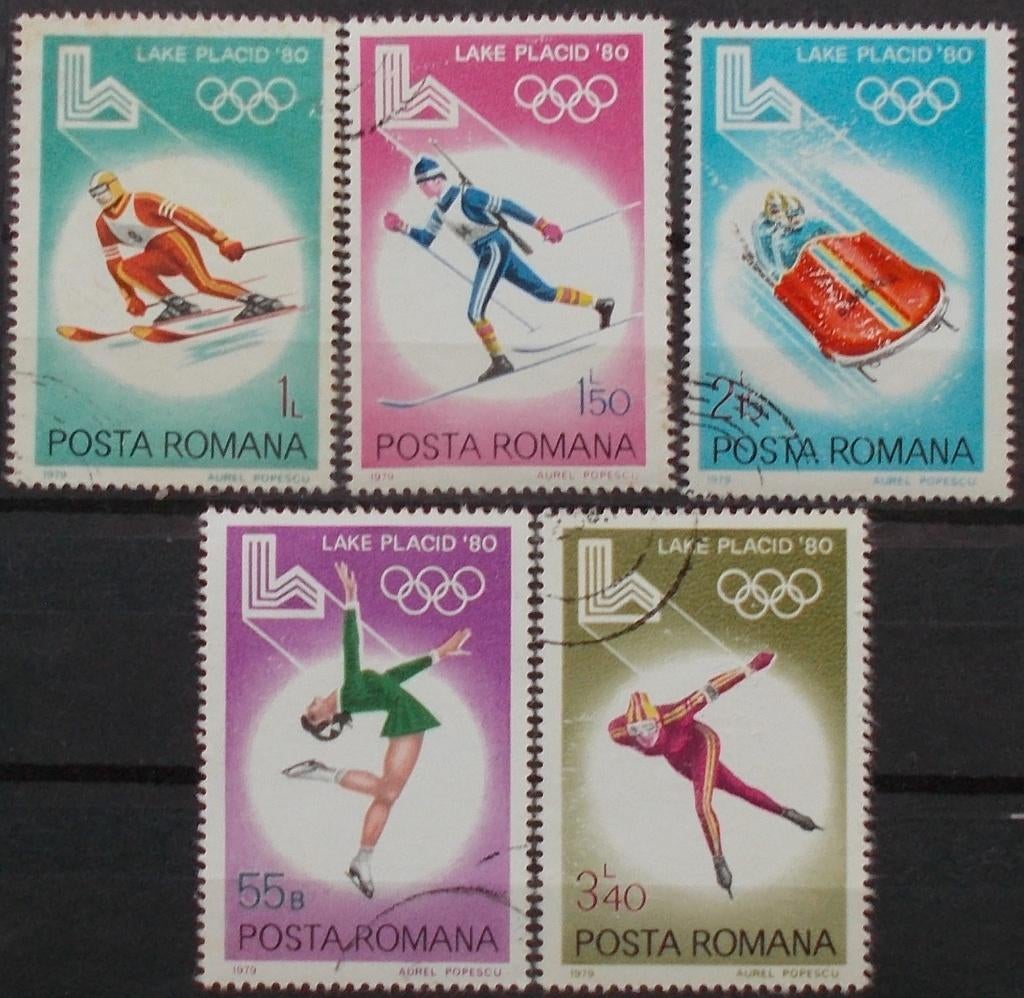 Olympische Spelen 1980 Lake Placid (U.S.A.), Verzenden, Gestempeld, Sport