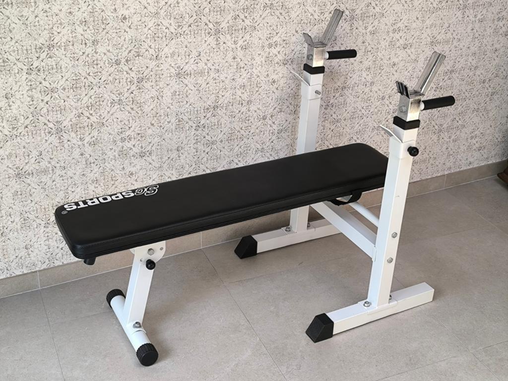SCsports fitnessbankje/ bench press + dips (Als nieuw!), Ophalen, Zo goed als nieuw, Benen, Fitnessbank