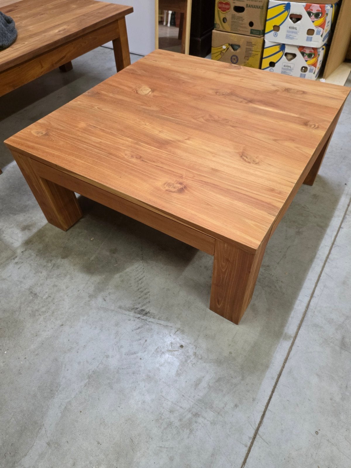 Massief teakhouten salontafel 100x100cm., Huis en Inrichting, Ophalen