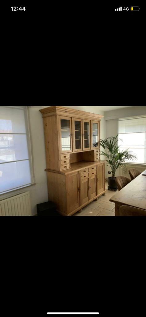 Grenen vitrine, Huis en Inrichting, Ophalen, Zo goed als nieuw