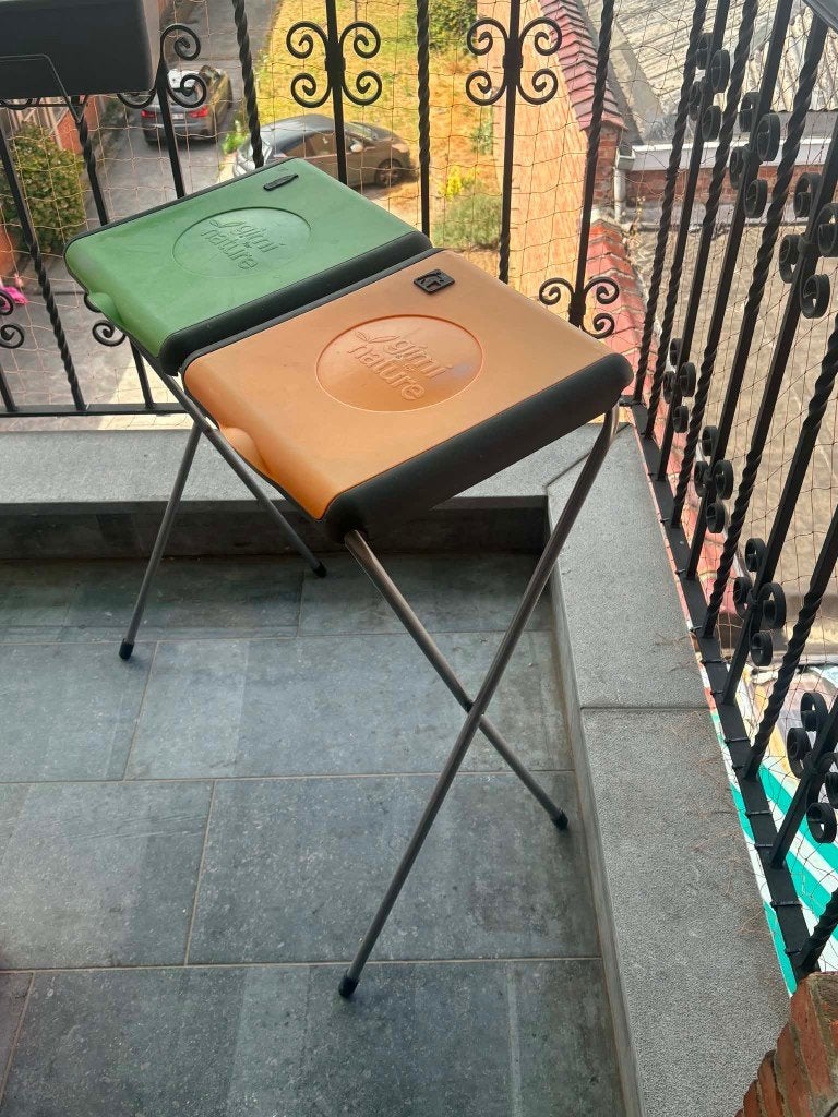 Poubelle extérieure double compartiement, Huis en Inrichting, Woonaccessoires | Prullenbakken, Ophalen, Gebruikt