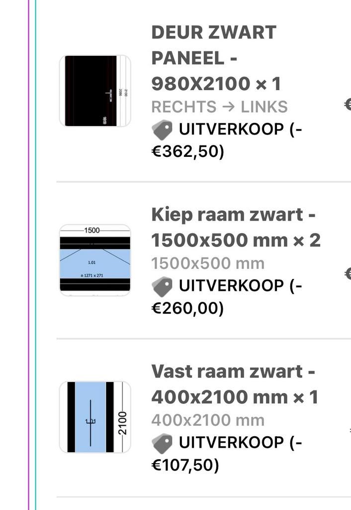 Lot Ramen en Deur, Ophalen, Nieuw, Gevelraam of Ruit