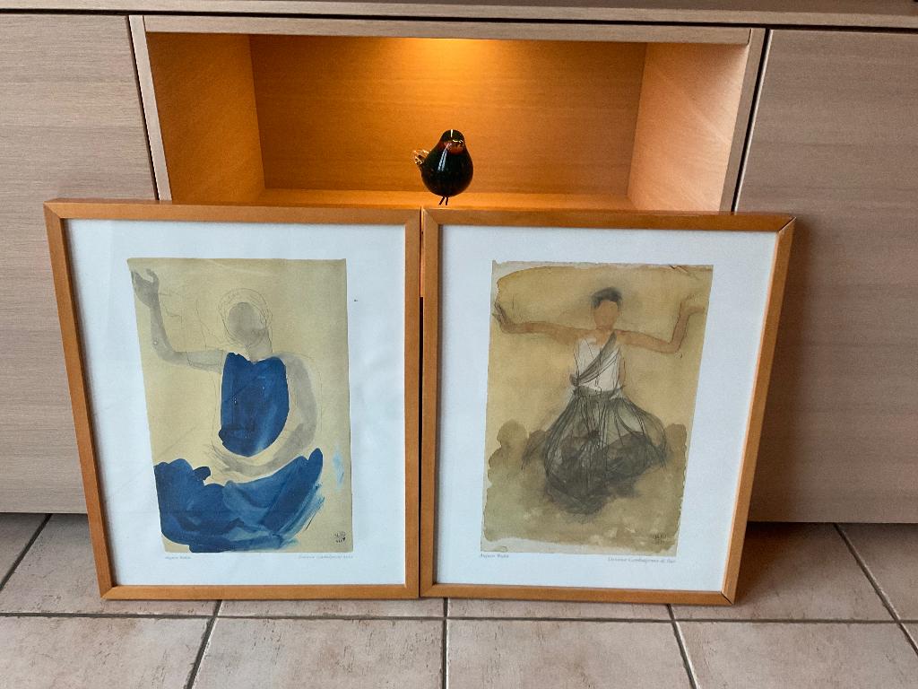 Set van 2 frames met tekeningen van Rodin - IKEA - Vintage, Ophalen, Zo goed als nieuw, Hout