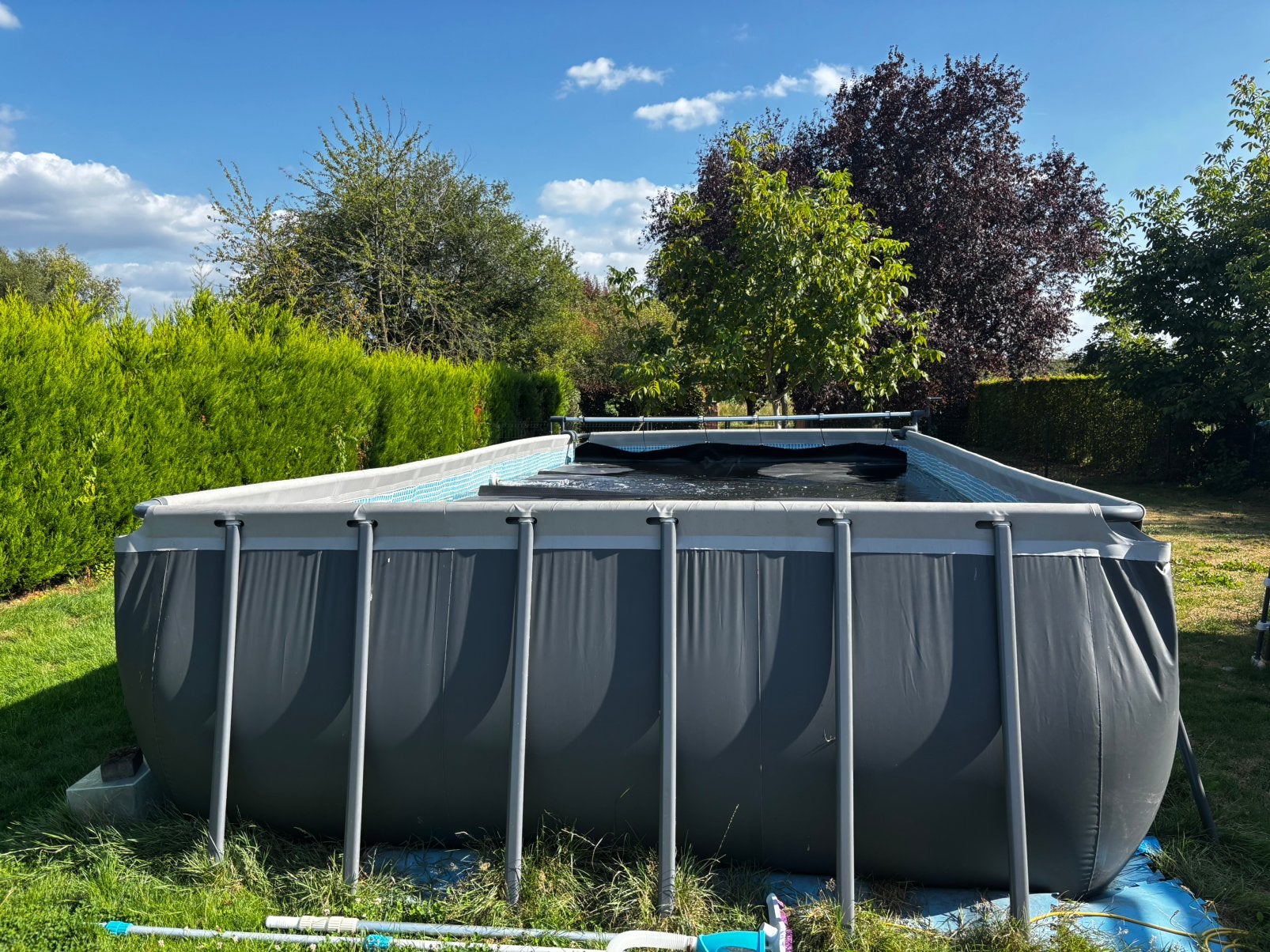 Zwembad met toebehoren, Tuin en Terras, Zwembaden, Gebruikt, 300 cm of meer, Rechthoekig, Ophalen