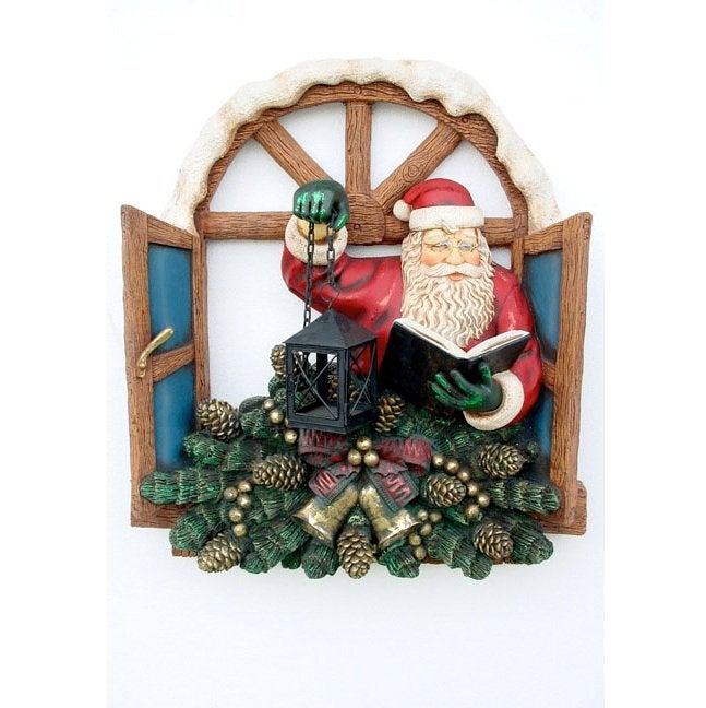 Père Noël sur une fenêtre vénitienne — Père Noël 86 cm