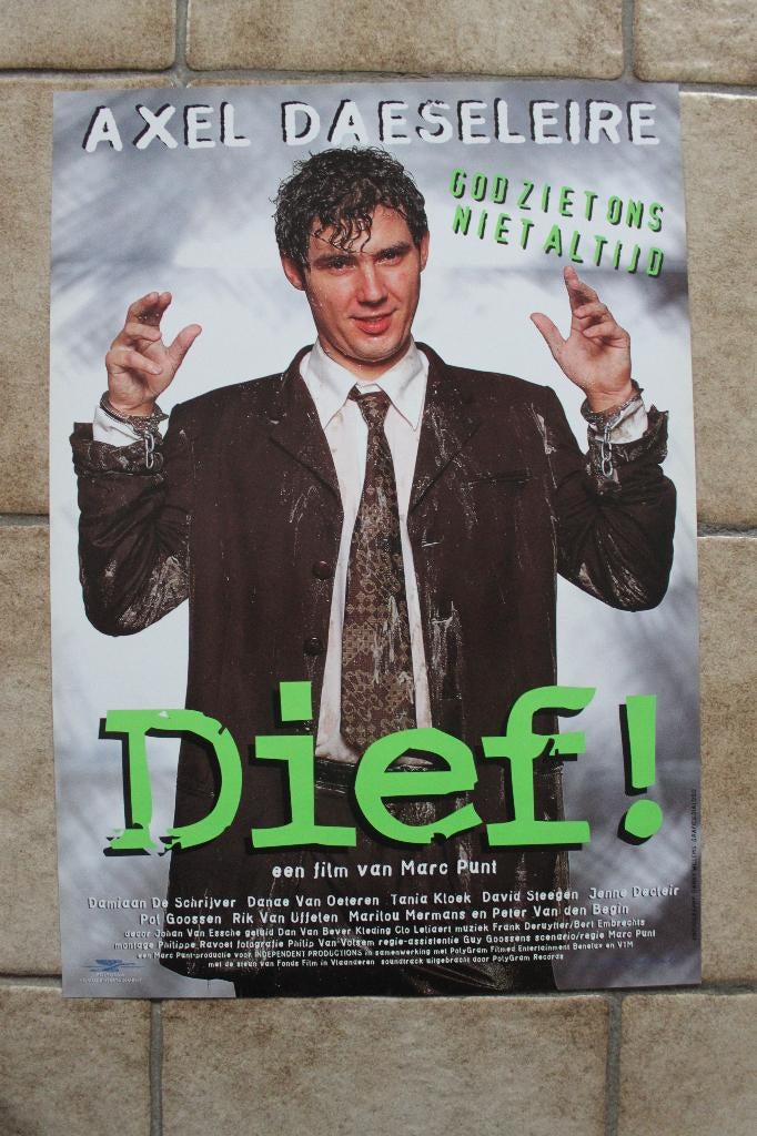 filmaffiche Dief 1998 Axel Daeseleire filmposter, Rechthoekig Staand, Ophalen of Verzenden, Zo goed als nieuw, A1 t/m A3