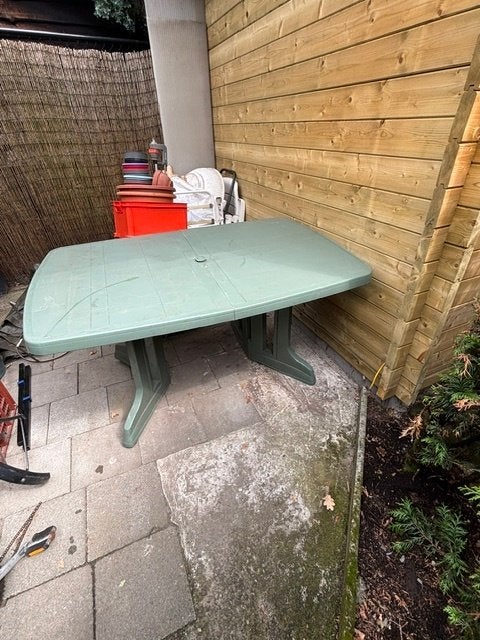 tuintafel, Ophalen, Gebruikt, Ovaal, Kunststof