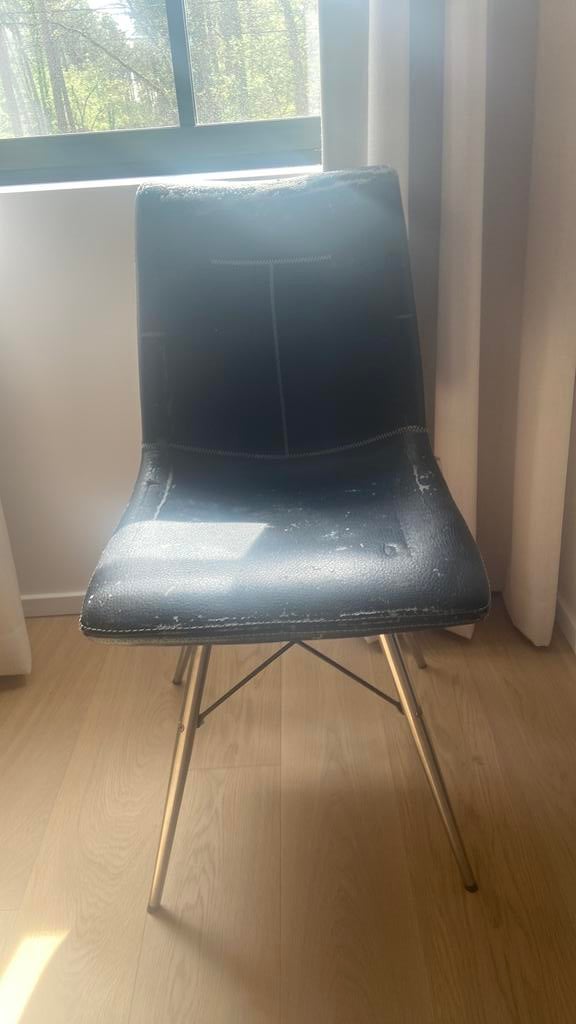 6 comfortabele stoelen, zit als een zetel, Huis en Inrichting, Ophalen, Kunststof, Gebruikt, Zwart