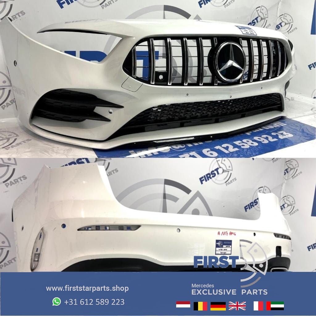 W177 AMG VOORBUMPER + ACHTERBUMPER SET WIT ORIGINEEL MERCEDE, Gebruikt, -, Ophalen of Verzenden, Bumper
