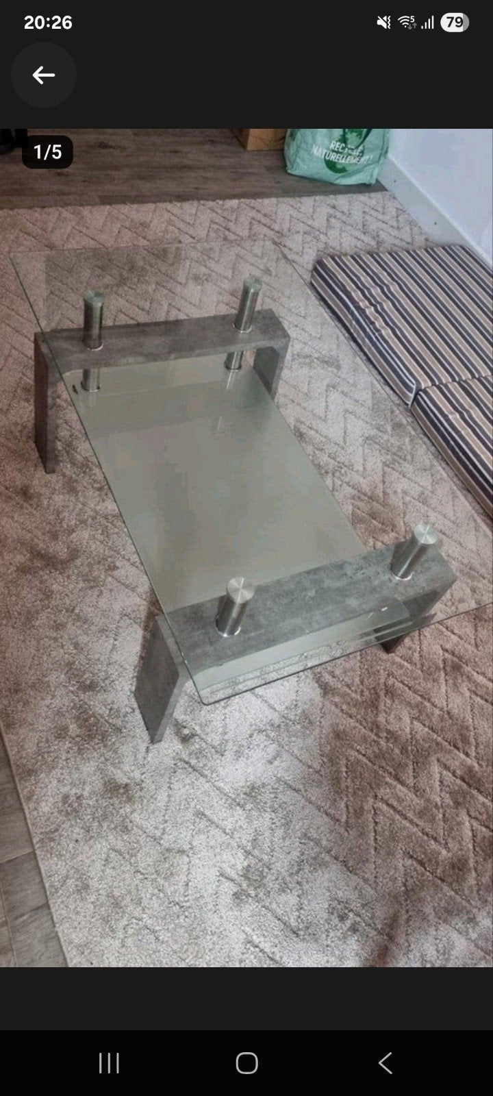 Table basse de salon en verre (100x60x44 cm), Maison & Meubles, 100 à 150 cm, Verre, Enlèvement, Utilisé
