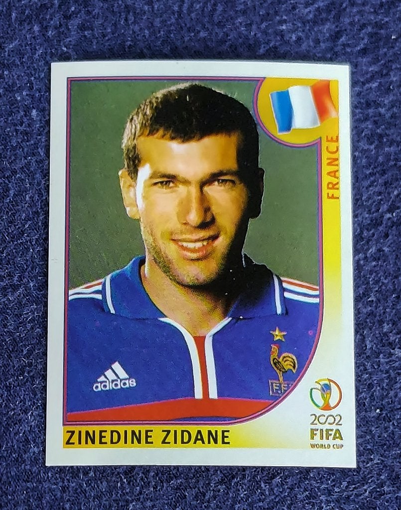 Panini sticker card voetbal ' WK 2002 - Zinedine Zidane ', Enlèvement ou Envoi, Neuf, Autocollant