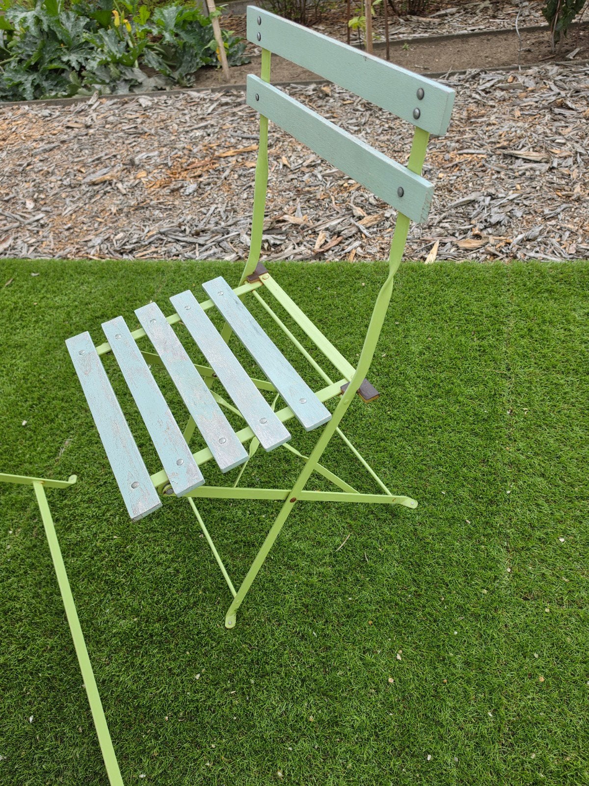 terras tafel met 2 stoelen, Jardin & Terrasse, Chaises de jardin, Enlèvement, Utilisé, Métal