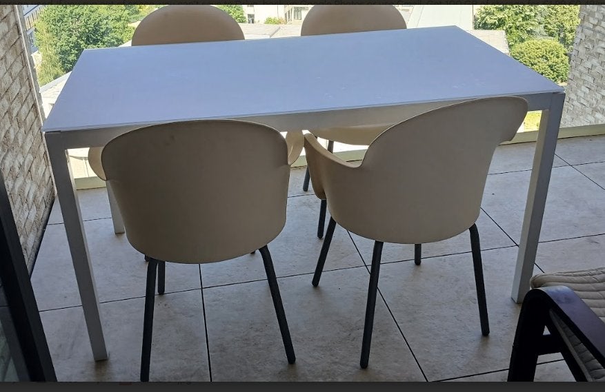 tuintafel met of zonder stoelen, Tuin en Terras, Ophalen, Zo goed als nieuw, Rechthoekig, Rvs