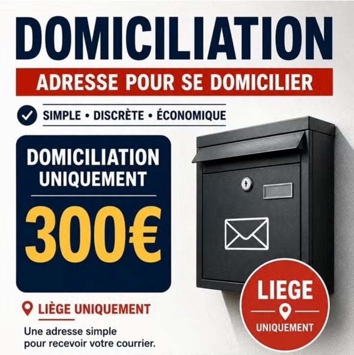 Adresse/domiciliation à louer Liège, Luik (stad)