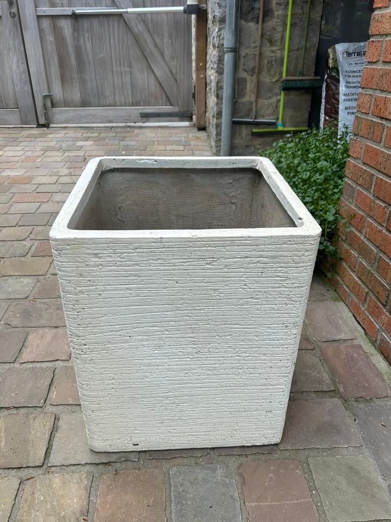 Bac pour fleurs en fibres ciment et résine -Beige-, 30 à 60 cm, Enlèvement, Autres matériaux, Balcon