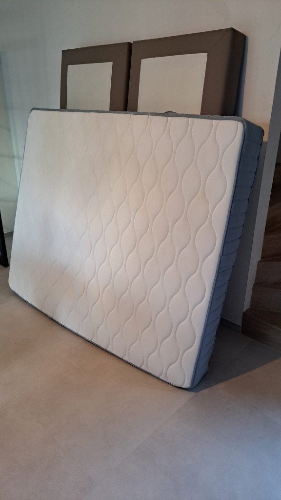 box spring/matras, Ophalen, Gebruikt, Blauw, Tweepersoons