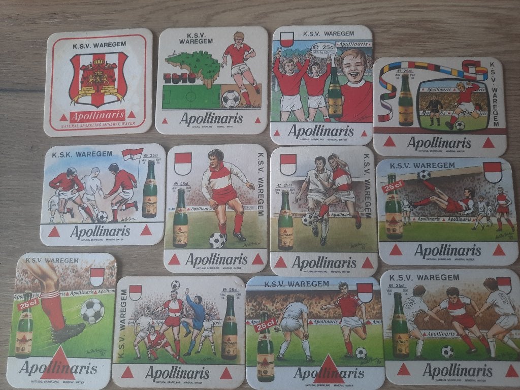 apollinaris Waregem 12 verschillende van 1977 tem 1991, Enlèvement ou Envoi, Utilisé, Accessoires de club