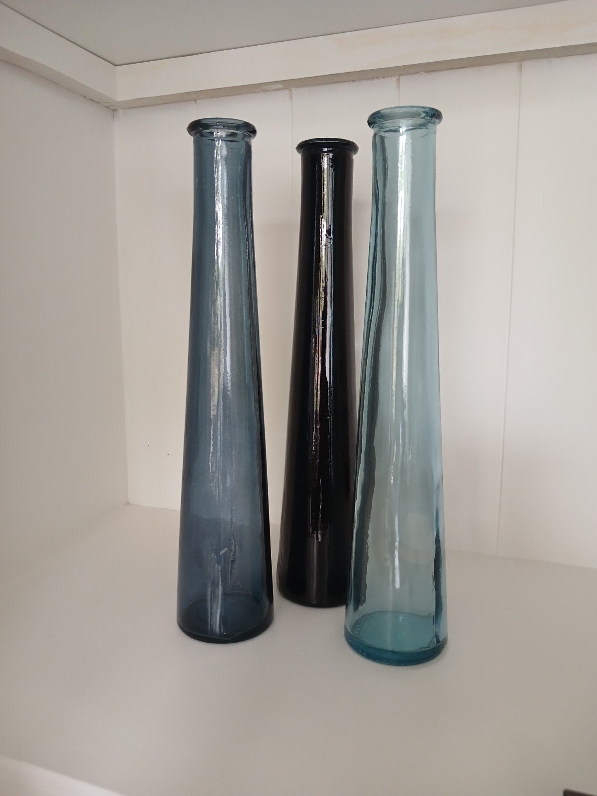 blauwe vaasjes,  30 cm., Enlèvement