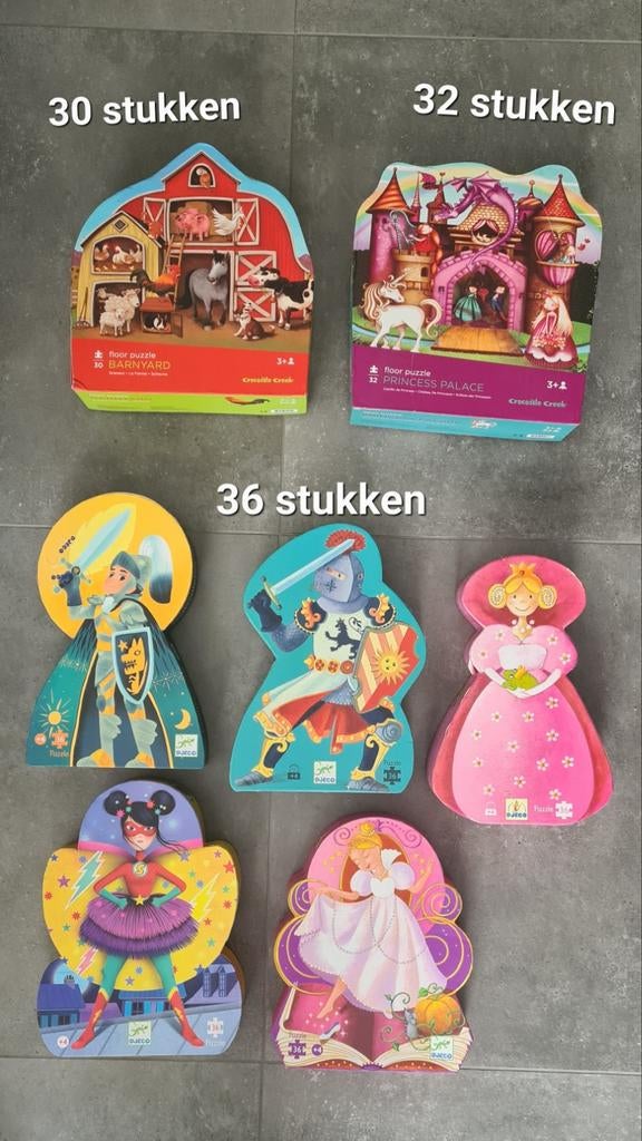 Puzzels djeco, crocodile creek- 30, 32 en 36 stukken, Ophalen
