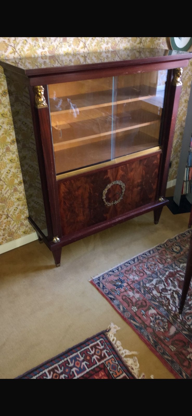 Klassieke vintage vitrinekast / boekenkast, Antiek en Kunst, Antiek | Kantoor en Zakelijk, Ophalen
