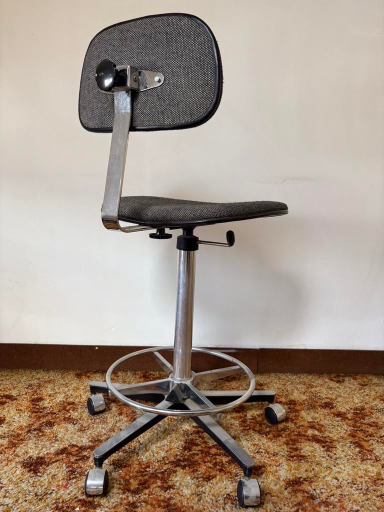 Chaise d’Architecte / de dessinateur sur roulettes, Enlèvement, Utilisé, Gris, Tabouret de bureau