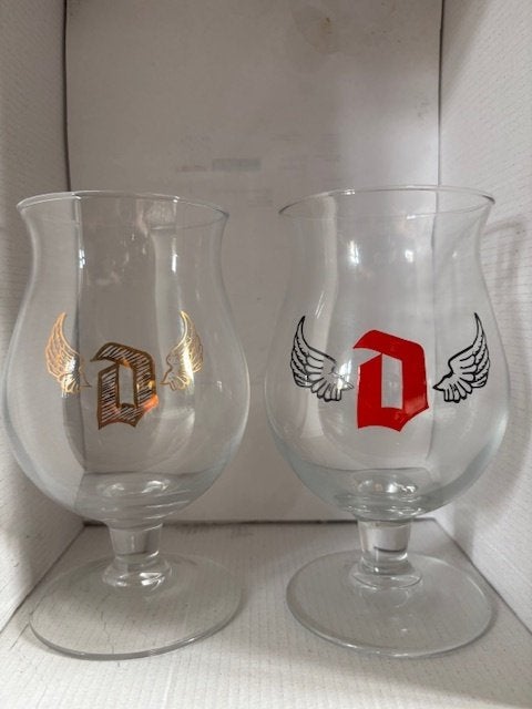 Set Duvel glazen Wings te koop, Verzamelen, Ophalen of Verzenden, Zo goed als nieuw, Glas of Glazen, Duvel