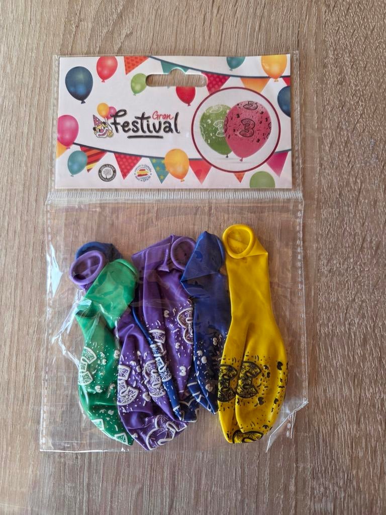 Ballonnen 3 jaar, Ophalen of Verzenden