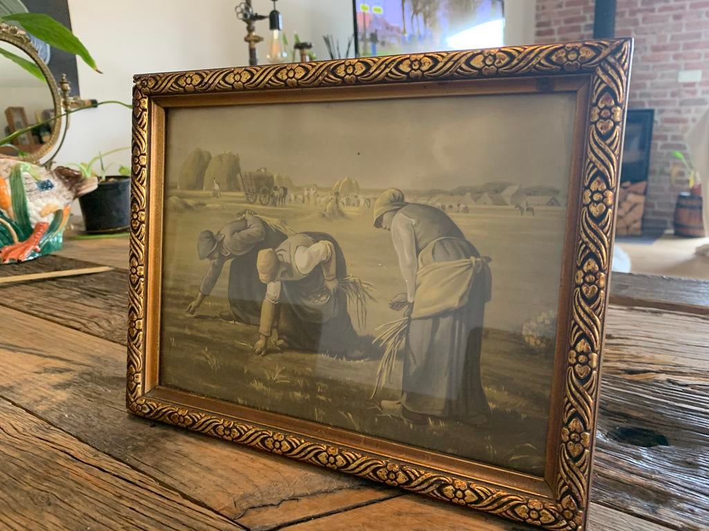 Antiek kader reproductie Arenleessters Millet, Ophalen of Verzenden