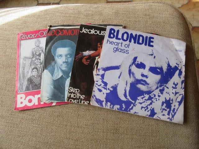 lot 4x Vynils 45t Disco Blondie Boney M Ami stew Ritz, Single, Utilisé, 7 pouces, R&B et Soul